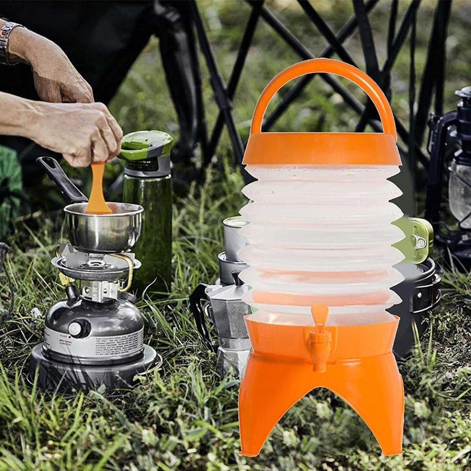 Plastic Collapsible Beverages Container with Tap Cold Drink Dispenser Folding Water Storage Water Jug Tank for Home and Outdoor Party Traveling Picnic (3.5 Litter/ Multicolor) Plastic Collapsible Beverages Container with Tap Cold Drink Dispenser Folding Water Storage Water Jug Tank for Home and Outdoor Party Traveling Picnic (3.5 Litter/ Multicolor)